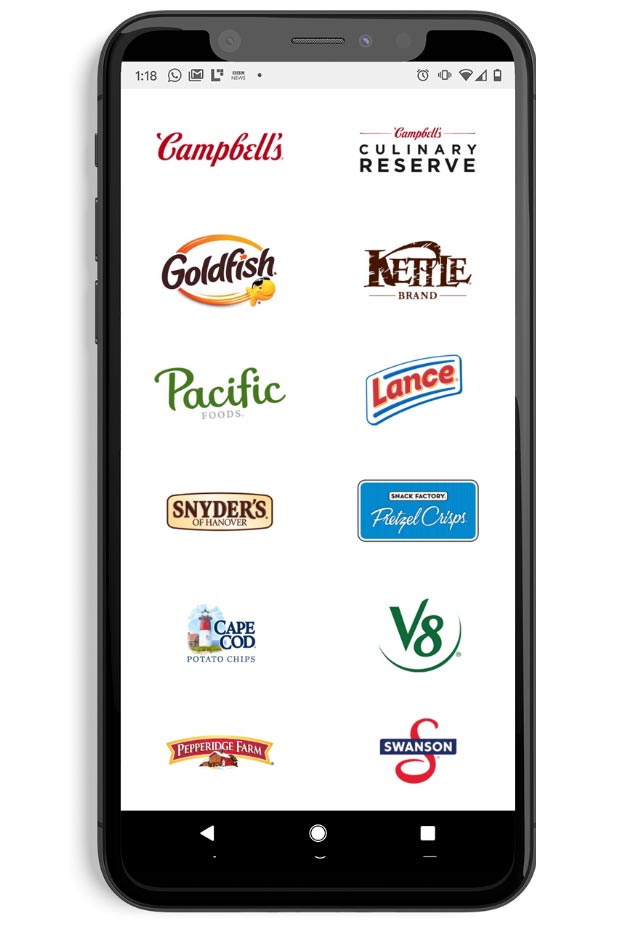 Campbell's Foodservice - Mobile Website Screen Example